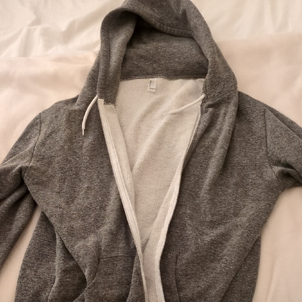 American Apparel Men's Heather Gray Zip-Up Sweater